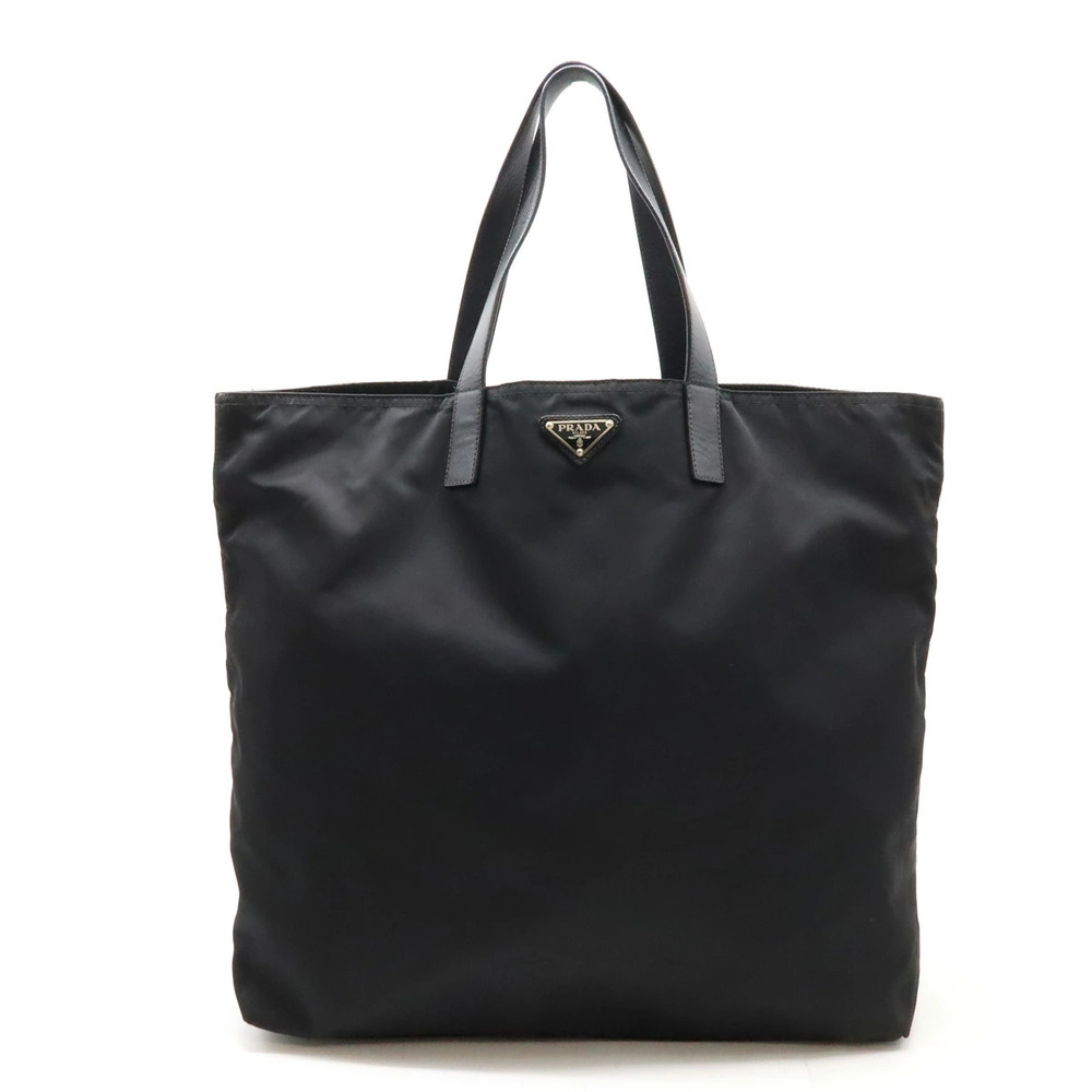 Prada Tote Tessuto Saffiano Bag Shoulder Hobo Leather NERO Black